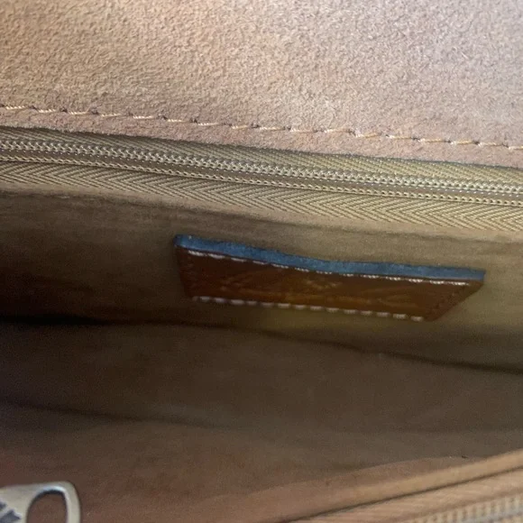 Patricia Nash Teal Blue Floral Leather Top-Handle Crossbody NWT - Picture 12 of 12